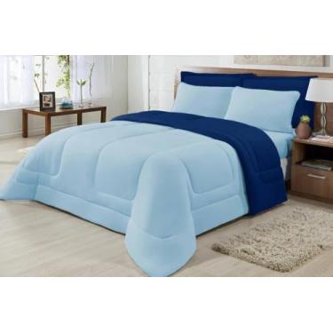 Imagem de Edredom Queen Size + Jogo Cama Queen Malha Penteada 100% Algodão-4 peç