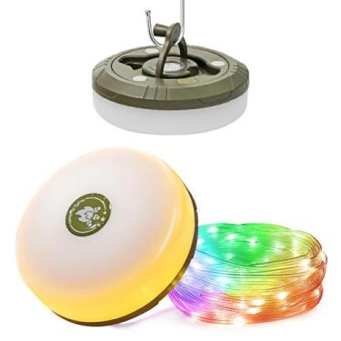 Imagem de Corda de luz de acampamento HAMLITE 9m RGB USB recarregável