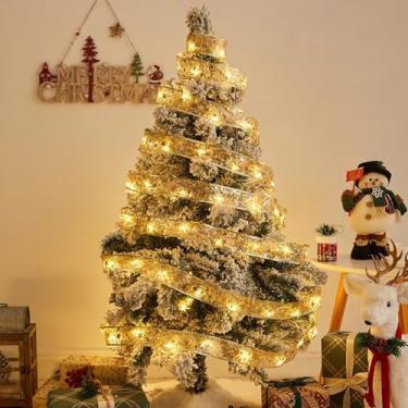 Imagem de Fita dourada com luzes LED buquê de 2 metros (sem pilhas incluídas), decoração de presente de casamento de aniversário