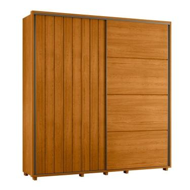 Imagem de Guarda-roupa Casal Monet Ripado 2 Portas De Correr 4 Gavetas - 7 Decor Cinamomo