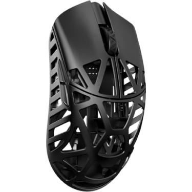 Imagem de KEEBMONKEY Mouse para jogos sem fio WLMOUSE Beast X Max – Taxa de sondagem de 8 KHz, liga de magnésio de 42 g, sensor PAW3950HS, interruptores DPI, OM e TTC personalizáveis (preto (interruptor OM))