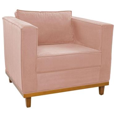 Imagem de Poltrona Decorativa Europa Suede Doce Sonho Móveis Cor Rosê