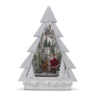 Imagem de Lanterna De Mesa Papai Noel Musical Importada Resina 28Cm