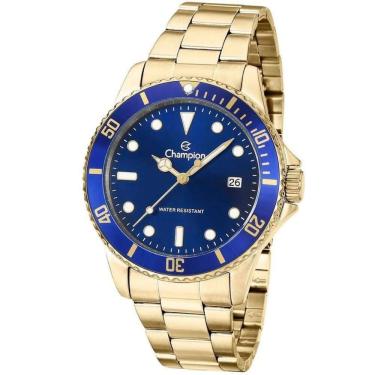 Imagem de Relógio Champion masculino dourado e azul CA31266Z
