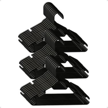 Imagem de Kit Cabide Preto Adulto Reforçado 5 em 1 - Cabide Multifuncional para Calças, Sutiãs e Gravatas, 5mm de Espessura(KIT 30 CABIDES)