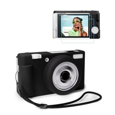 Imagem de TYUANDOUER Capa para câmera Vlog Sony ZV-1F/ ZV-1 II/ZV-1M2, capa de silicone para câmera ZV1F com 2 peças protetoras de tela e alça de pulso, capa macia antiarranhões para acessórios Sony ZV1F