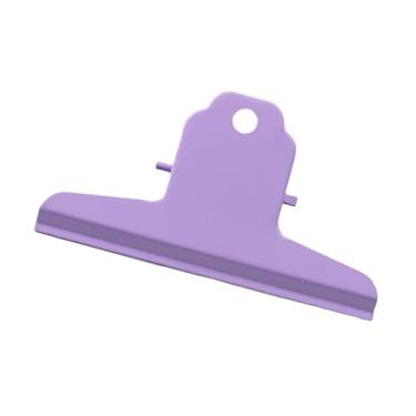 Imagem de Strong Springs Clipes de papel grandes clipes de dobradiça de metal penduráveis grampos de arquivo para escola e material de escritório (roxo)