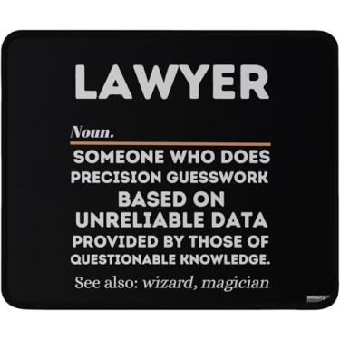 Imagem de Mouse pad de definição de advogado engraçado, preto para jogos, lavável, 24 x 19 cm, bordas duráveis, acessório de mesa de escritório
