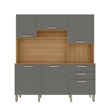 Imagem de Armário de Cozinha com espaço para microondas nicho e 6 Portas Ferrara Kits Paraná
