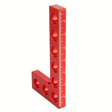 Imagem de Régua em T para carpintaria resistente de liga de alumínio ergonômico quadrado de bolso com medidas métricas em polegadas, paradas deslizantes e guia de ângulo ajustável 0-90° Régua de carpinteiro