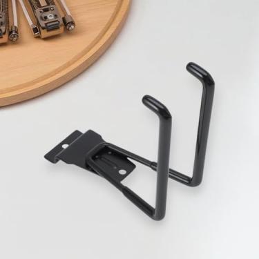 Imagem de 1 peça de ganchos de armazenamento de garagem gancho de placa de canal quadrado médio aço carbono ferro preto 13,5 x 12,7 x 5,5 cm