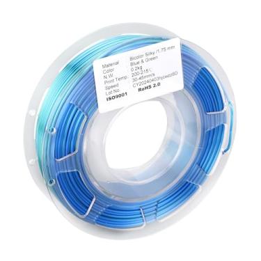 Imagem de Filamento de impressora 3D PLA 1,75 mm dupla cor seda azul verde alta resistência 3D consumíveis de impressão 3D 200 g
