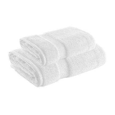 Imagem de Jogo de Toalhas Banhão e Rosto Super Soft Zero Twist 500g/m² - 97% Algodão e 3% Poliéster - Alta Absorção, Toque Macio e Secagem Rápida - Altihaus (Branco)