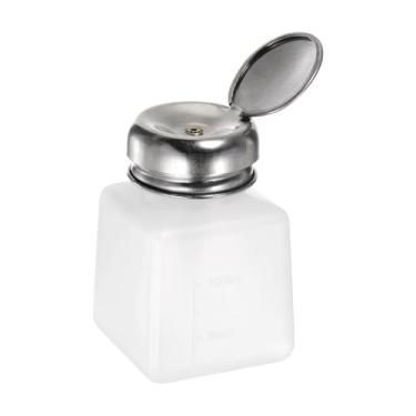 Imagem de Dispensadores de álcool solvente 100 ml (96.4 g) Frasco dispensador de líquido com tampa de aço inoxidável de vedação para removedor de esmalte de limpeza de acetona, branco