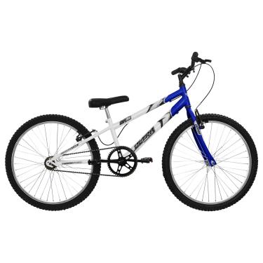 Imagem de Bicicleta de Passeio Ultra Bikes Esporte Bicolor Rebaixada Aro 24 Reforçada Freio V-Brake Sem Marcha Branco/Azul