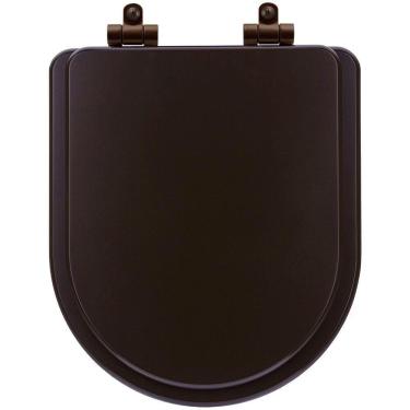 Imagem de Assento Sanitário Poliéster Soft Close Carrara Marrom Fosco Para Vaso Deca Com Ferragem Marrom