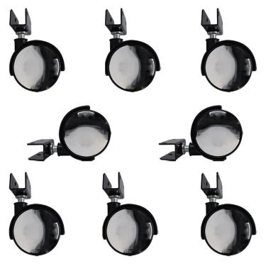 Imagem de Kit 8 Rodízios Para Móveis Com Chapa U Sem Trava