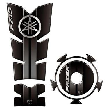 Imagem de Kit Protetor Tanque E Bocal Adesivo Moto Yamaha Fz15 Ano 2022/2023 Cinza