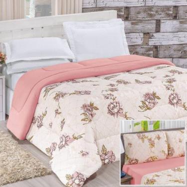 Imagem de Edredom 2,60m x 2,40m + Jogo de Cama Malha Quality King 05 Peças 100% 