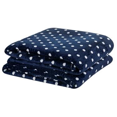 Imagem de Manta Casal Balls Microfibra Decorativa Marinho