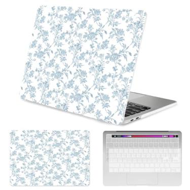 Imagem de Seorsok Compatível com MacBook Pro 33.0 cm Case M2 2023,2022,2021-2016 A2338 M1 A2251 A2289 A2159 A1989 A1708 A1706, elegante capa rígida de plástico com flor azul sálvia e capa de teclado, Blog