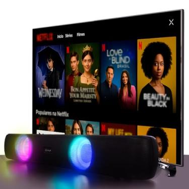 Imagem de Caixa De Som Potente Gamer Com Leds RGB para Pc Notebook Computador Smart Tv Usb P2 caixinhas alto falante mini caixinha