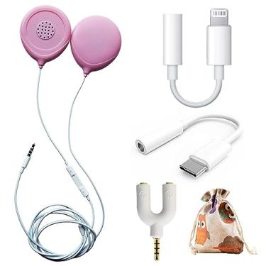 Imagem de Prnaiev Fones De Ouvido Para Gestantes Com Barriga, Reproduza Música Segurança O Seu Bebê No Útero, Cabo Adaptador, Boa Qualidade Som, Fácil Usar, Rosa