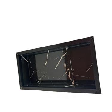 Imagem de NICHO DE PORCELANATO PARA BANHEIRO 60X30 CM DE EMBUTIR NA PAREDE PORTA SHAMPOO(PRETO,2 UNIDADE)