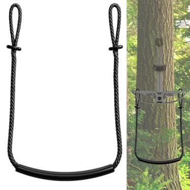 Imagem de Auxiliar de vara de escalada ultraforte para caça, capacidade de 1,814 kg, fibra UHMWPE (trança de 12 fios), piso de borracha antiderrapante, escada de corda leve de 48 g