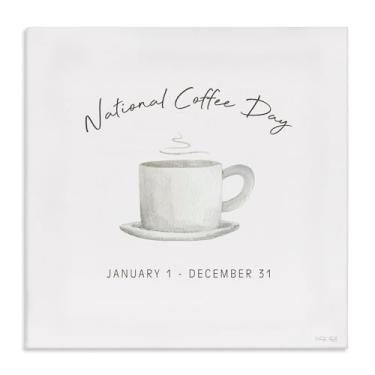 Imagem de Stupell Industries Arte de parede em tela Everyday National Coffee Day, design por Cindy Jacobs, 17 x 17