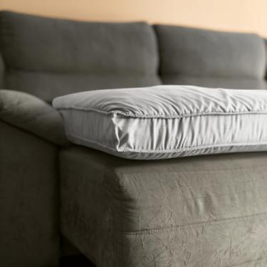 Imagem de Confort Linens Pillow Top para Sofá, Micropercal 400 Fios, 100% Poliéster, 220x100x10cm, Cinza, Lavável em Máquina, Manta Siliconada 1.200g/m²