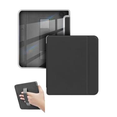 Imagem de Capa para eReader Kobo Libra Cor/Libra 2 de 17 cm com alça de pulso e hibernar/despertar automático, à prova de choque e resistente a arranhões (preto)