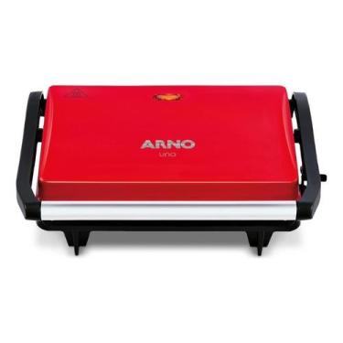 Imagem de Grill Compact Uno 760W C/ Placas Anti Aderentes Vermelho - Arno, 220V