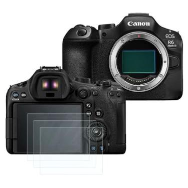 Imagem de Futanwei Película protetora de tela Canon EOS R6 Mark III [pacote com 3] película de vidro temperado HD [antiimpressões digitais] [antiarranhões] [sem bolhas] [compatível com capas] compatível com