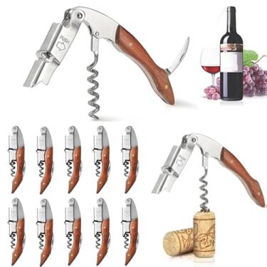 Imagem de Saca-rolhas Aço Inoxidável Com Cabeca De Madeira 10 Unidades