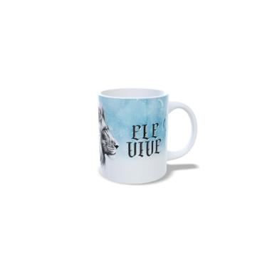 Imagem de Caneca Cristã em Cerâmica, Jesus é o Caminho a Verdade e a Vida, Decorativa com Cruz Floral, Turquesa e Branca, 325ml (18068)