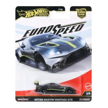 Imagem de Hot Wheels Car Culture Premium, carro de brinquedo em escala 1:64, fabricado em metal fundido a pressão, Aston Martin Vantage GTE com pneus Real Riders e carroçaria/chassis de metal, Eurospeed, JBK56