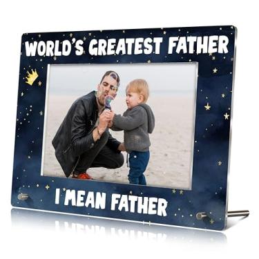 Imagem de Porta-retrato para papai, presentes para o Dia dos Pais, World's Greatest Father Moldura acrílica para fotos para papai, presentes para o melhor pai de todos os tempos, para aniversário, Natal, Ação