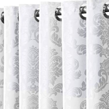 Imagem de Cortina para sala,Cortina Premium Para Sala e Quarto Jacquard Estampada 1,30 X 2,00 Metros Ideal para Janela Semi Blackout(Branco)