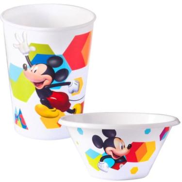 Imagem de Kit Mickey Disney Copo 320ml Prato 540ml Infantil Licenciado - Plasuti