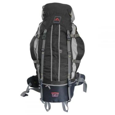 Imagem de Mochila De 92 Lts. Crampon 92 - Cinza Com Preto 0092 - Trilhas & Rumos