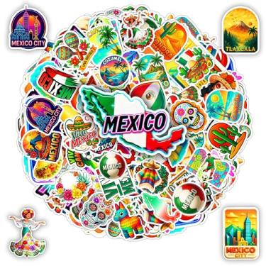 Imagem de BETANAS Pacote com 100 adesivos do México, adesivo impermeável de vinil da cultura mexicana, decalques de viagem latinos para carro, laptop, garrafa de água, capacete, scrapbook, geladeira, presentes