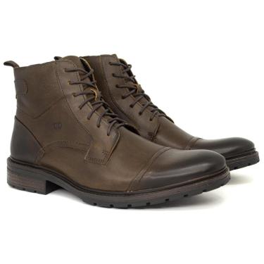 Imagem de Bota Coturno Masculina Democrata Garage Astro Couro Legítimo Cadarço Confortável Zíper 301105-Masculino