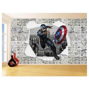 Imagem de Papel De Parede 3D Heróis Página Quadrinhos Hq 3,5M Nhma223 - Você Dec