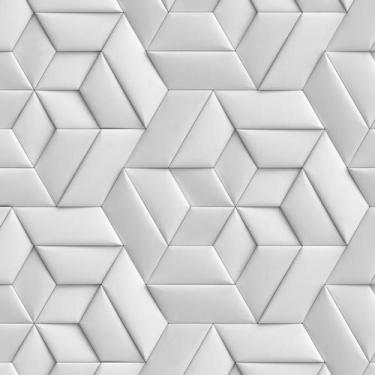 Imagem de Papel De Parede 3D Hexagano Cinza Geometrico Adesivo Lavavel - LRP