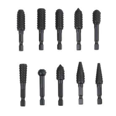 Imagem de eMagTech 10 peças de 6,35 mm com haste rotativa de 6,35 mm, conjunto de brocas para entalhar em madeira de aço carbono para brocas elétricas e esmerilhadeiras