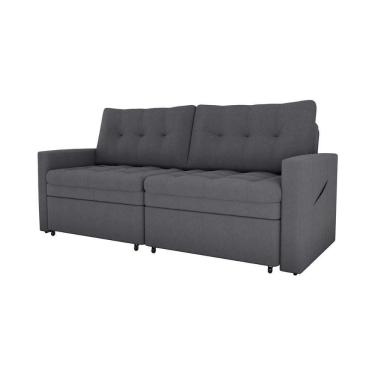 Imagem de Sofá Cama Reclinável 2 Lugares 220cm Nayla Boucle Cinza Matrix Boucle Cinza