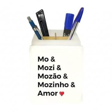 Imagem de Organizador de Mesa Iluminado Mozão | Porta-Canetas Decorativo com LED | Organização e Decoração para Escritório, Quarto e Estudo