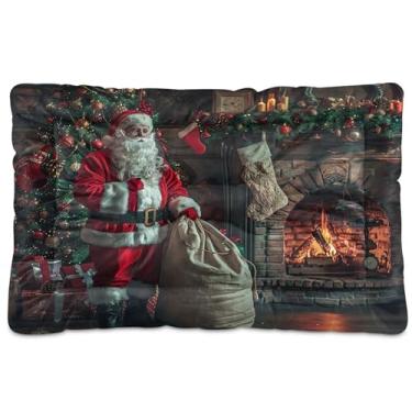 Imagem de SEHANY Cama de Natal para cães e gatos com fundo antiderrapante, cama de canil, colchão macio para animais de estimação, lavável, para cães pequenos, médios e grandes, gatos, 91 x 61 cm