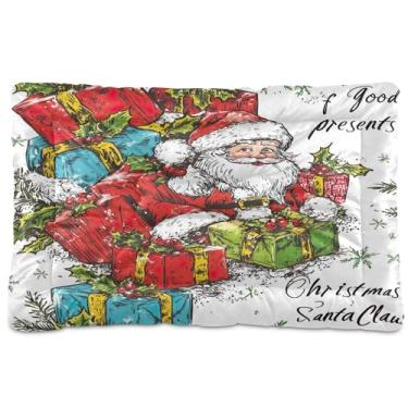 Imagem de SEHANY Cama de Natal para cães e gatos com fundo antiderrapante, cama de canil, colchão macio para animais de estimação, lavável, para cães pequenos, médios e grandes, gatos, 91 x 61 cm